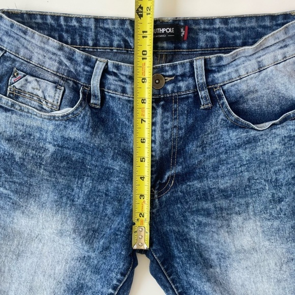 South Pole Men's Blue Acid Washed Slim Denim Jean Shorts Size 30 - Picture 7 of 9